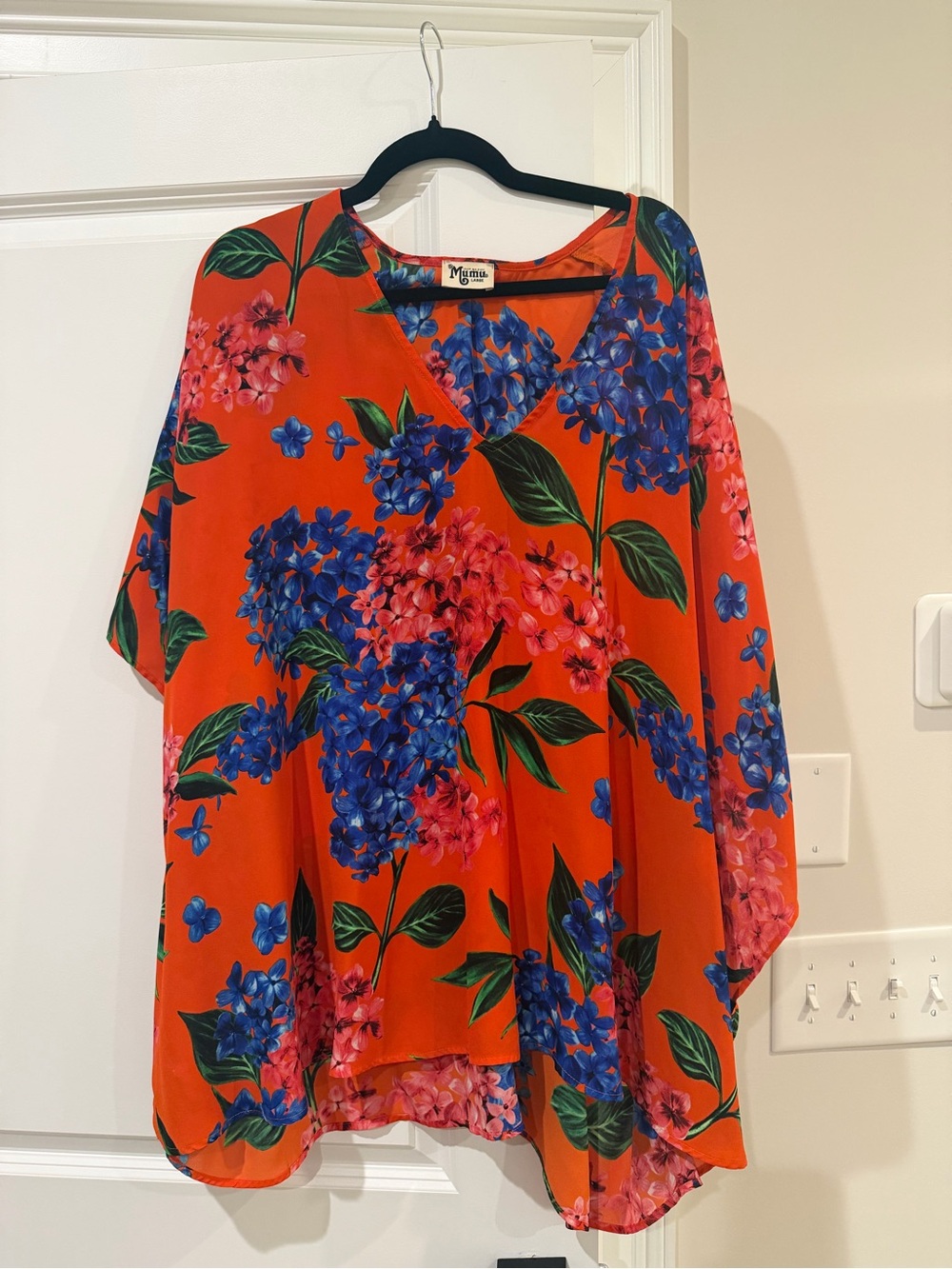 Show Me Your MuMu Bright Orange Floral V-Neck Tunic